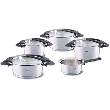 Fissler Intensa / 5-piece stainless steel pot set with metal lid (3 saucepans, 1 stew pot, 1 lidless saucepan) - Induction on sale